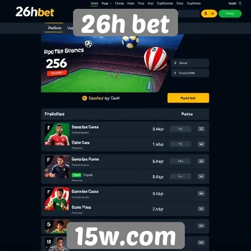 Interface do usuário do site 26h bet avaliada